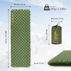 NATUREHIKE Ultralekki materac dmuchany do biwakowania i wędrówek z plecakiem